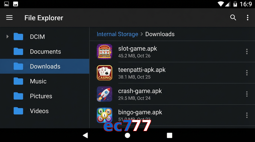 Main screen of Ec777 gameapk page for PK players